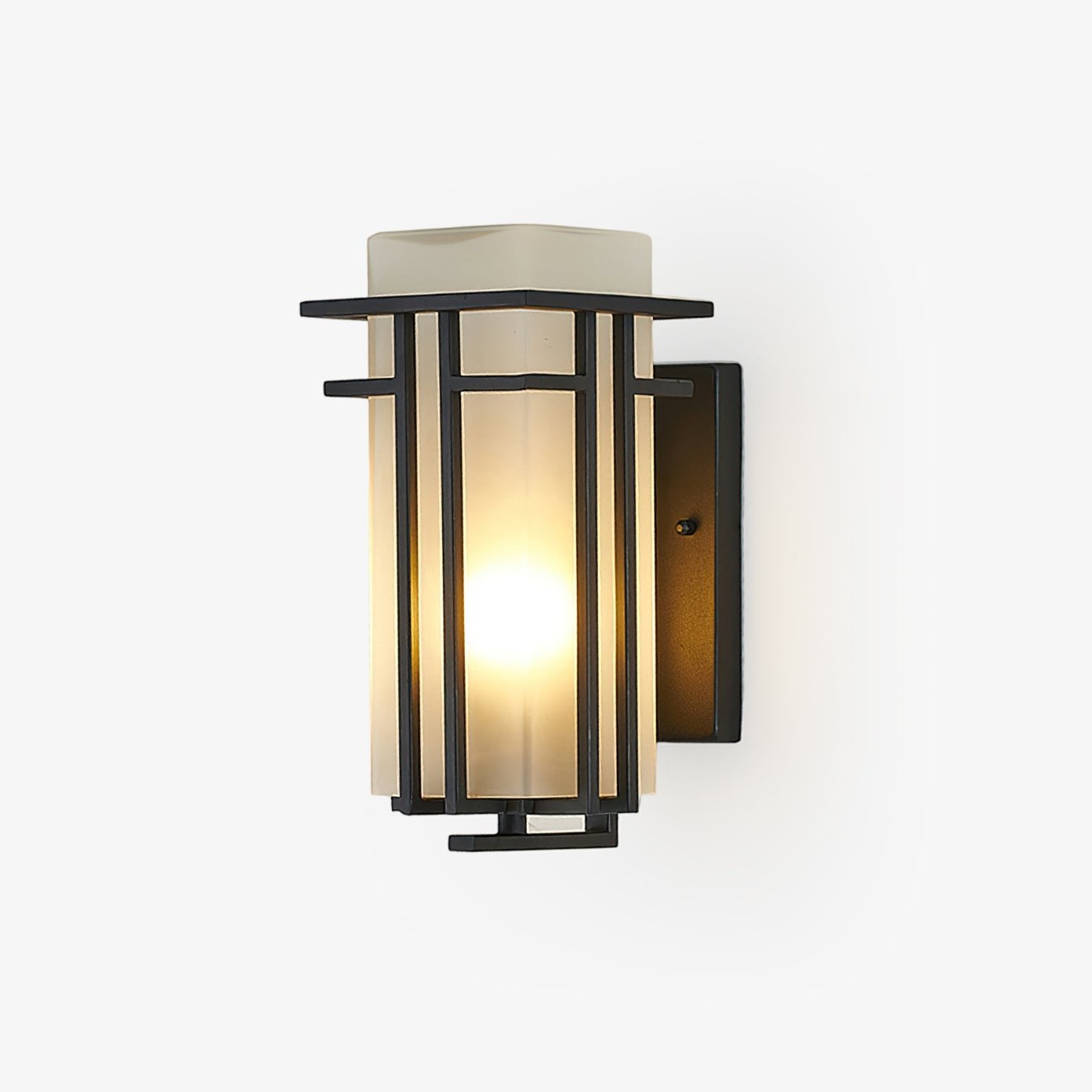 Retro Outdoor Wall Lantern Waterproof Iron Glass Light