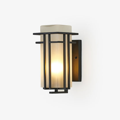 Retro Outdoor Wall Lantern Waterproof Iron Glass Light