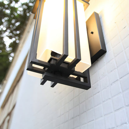 Retro Outdoor Wall Lantern Waterproof Iron Glass Light