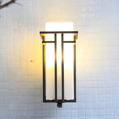 Retro Outdoor Wall Lantern Waterproof Iron Glass Light