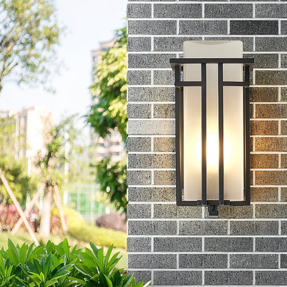 Retro Outdoor Wall Lantern Waterproof Iron Glass Light