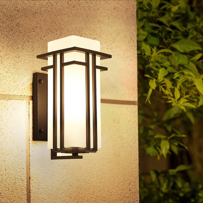 Retro Outdoor Wall Lantern Waterproof Iron Glass Light