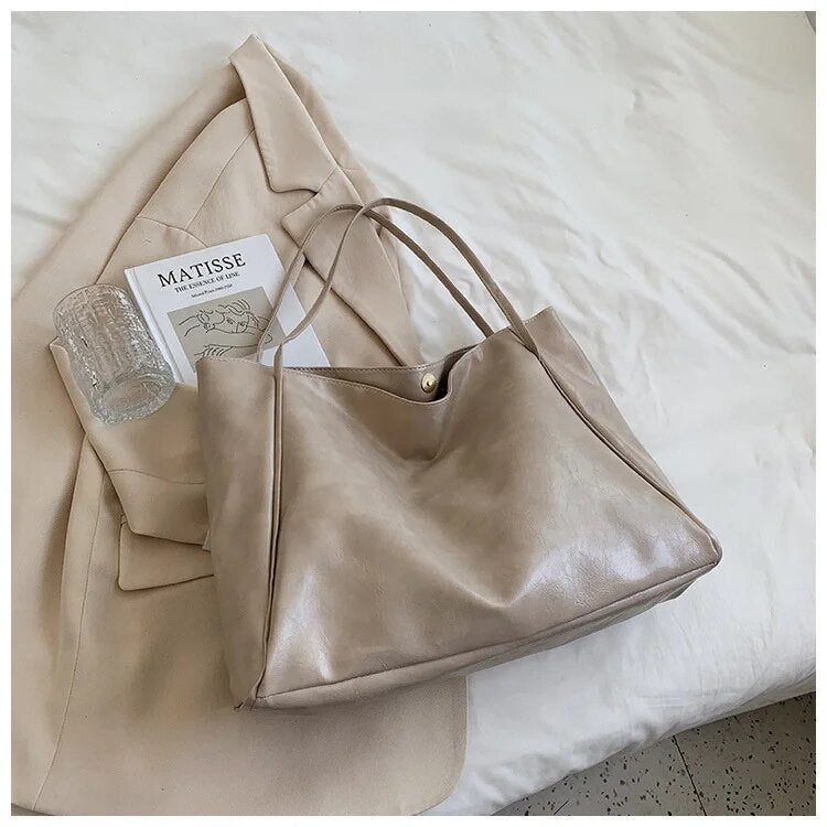 Retro PU Leather Shoulder Bag Womens Vintage Handbag