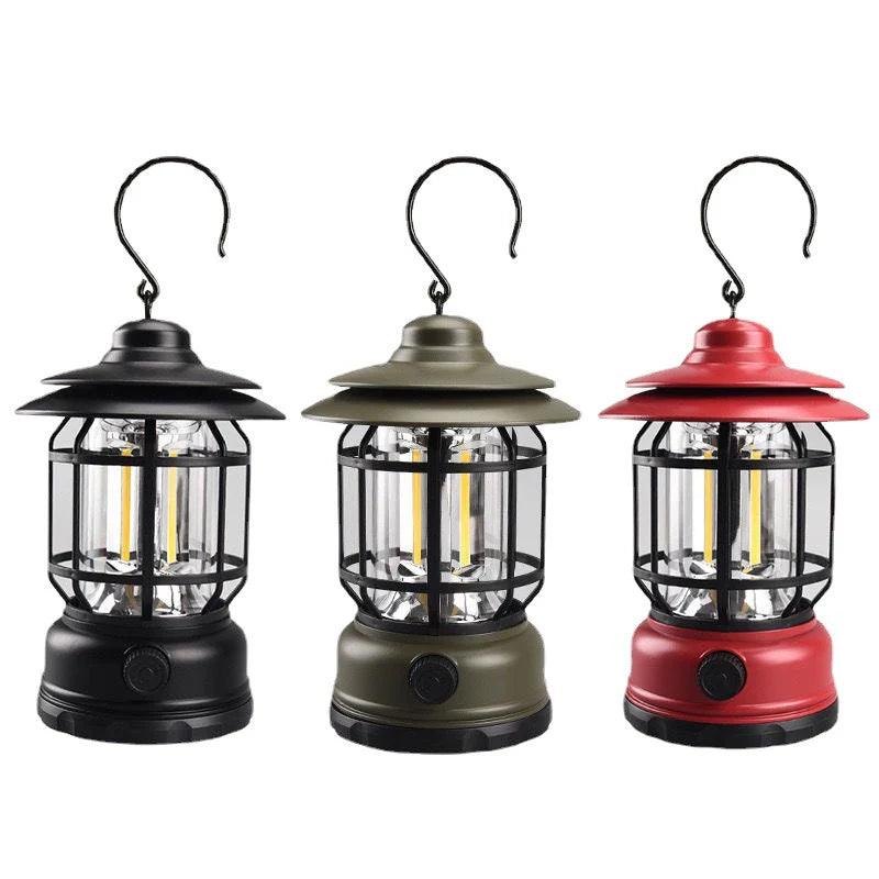 Retro Rechargeable Camping Lantern Portable LED Ambient Light