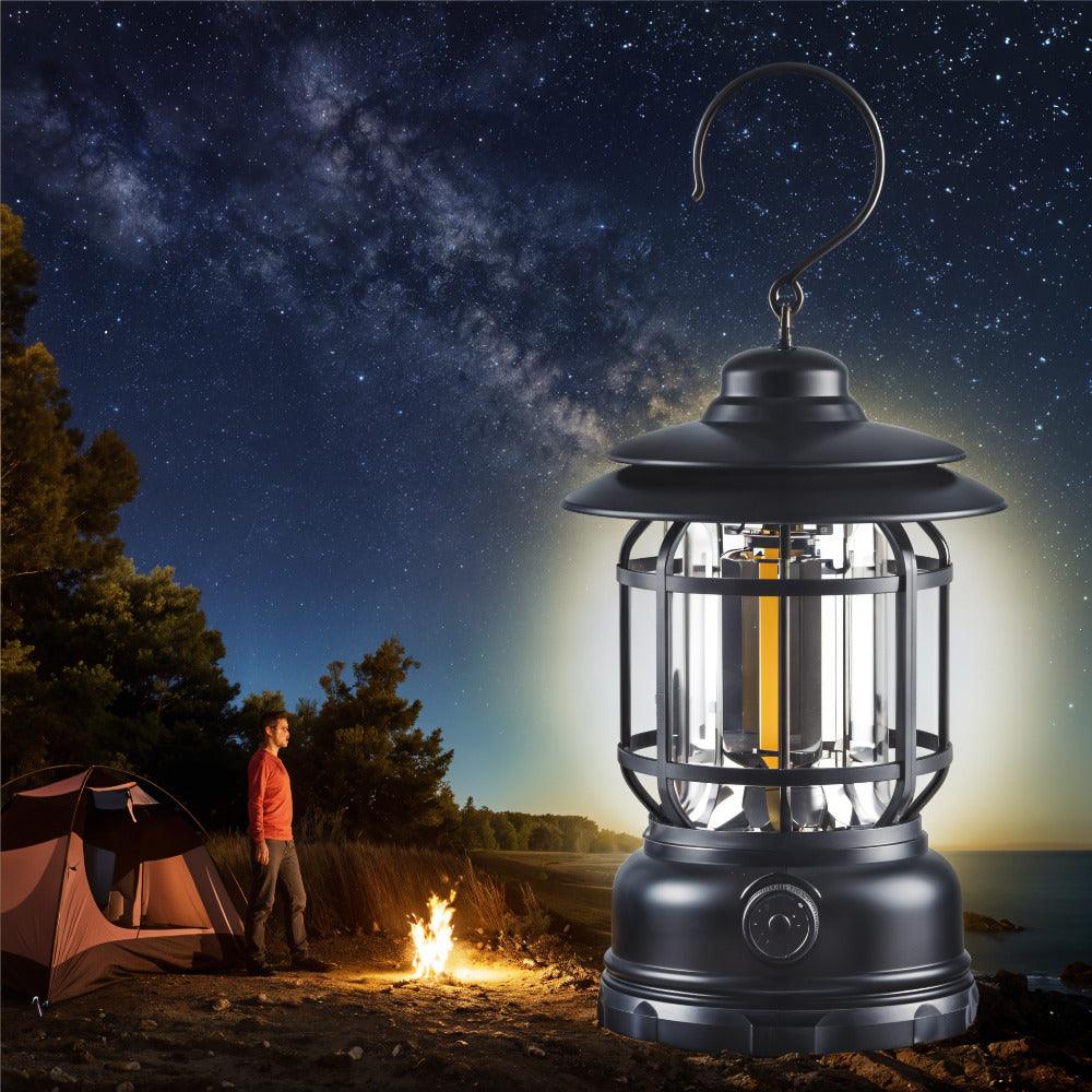 Retro Rechargeable Camping Lantern Portable LED Ambient Light