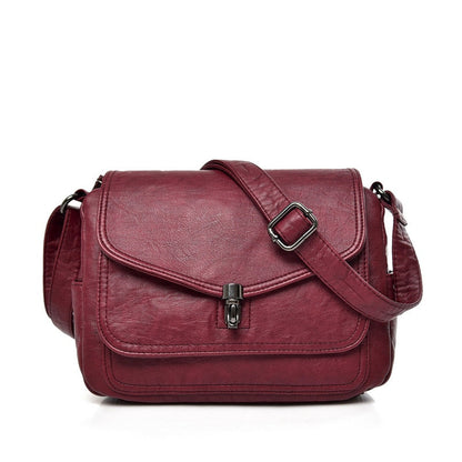 Retro Vegan Leather Crossbody Shoulder Bag