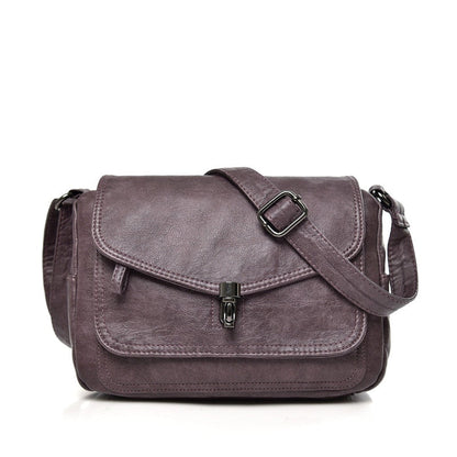 Retro Vegan Leather Crossbody Shoulder Bag