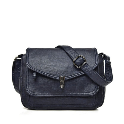 Retro Vegan Leather Crossbody Shoulder Bag