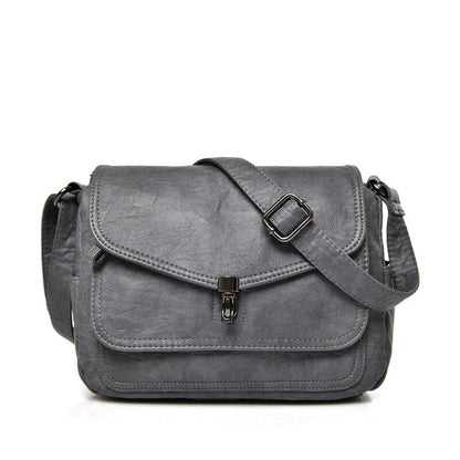 Retro Vegan Leather Crossbody Shoulder Bag