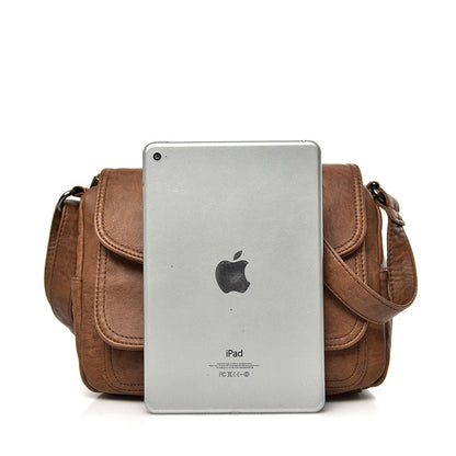 Retro Vegan Leather Crossbody Shoulder Bag