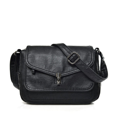 Retro Vegan Leather Crossbody Shoulder Bag