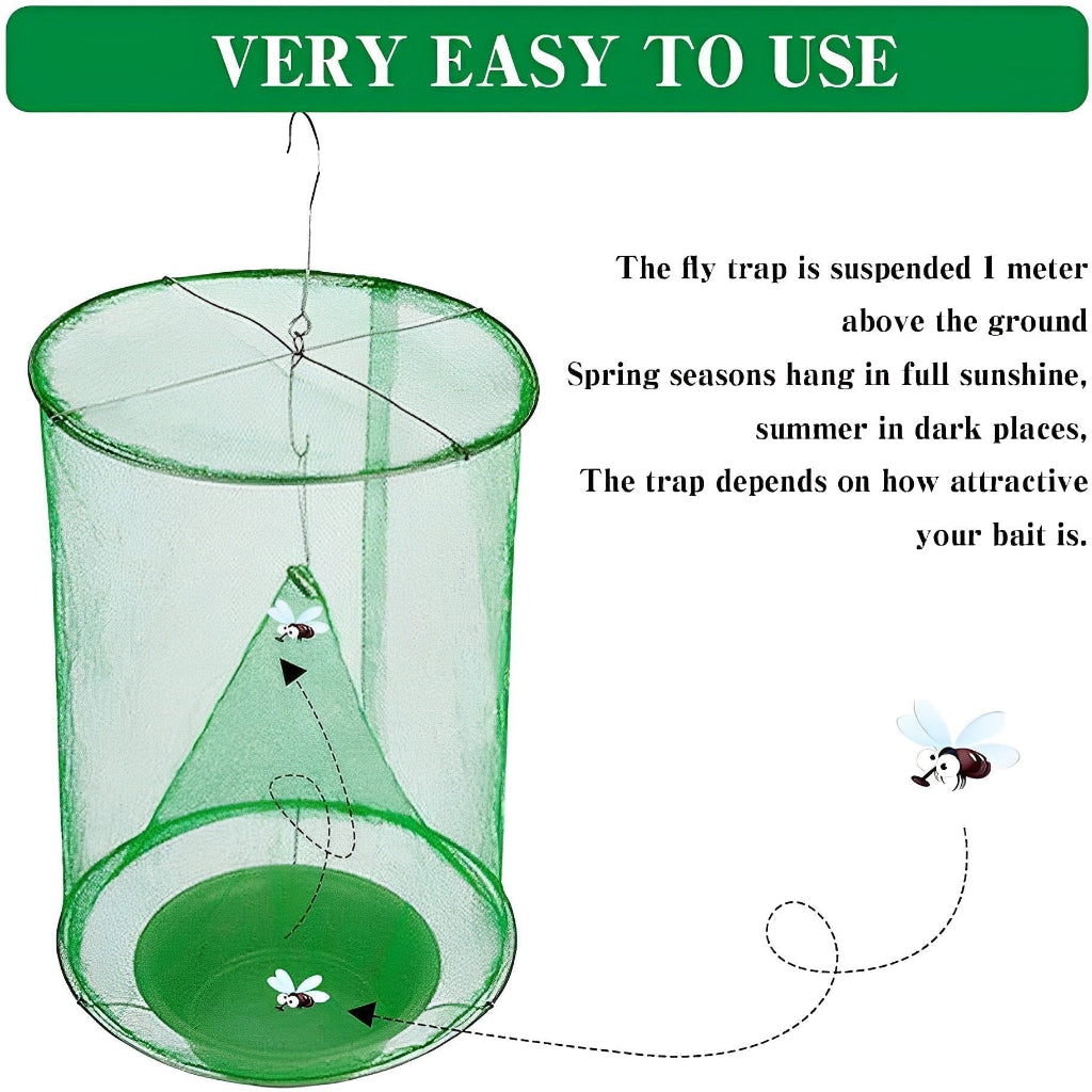 Reusable Hanging Fly Trap Outdoor Pest Control Natural Bait Catcher