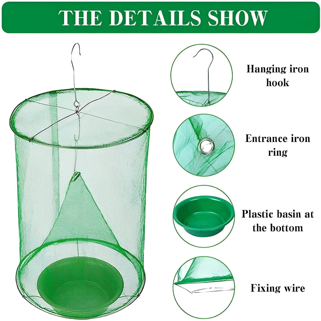 Reusable Hanging Fly Trap Outdoor Pest Control Natural Bait Catcher
