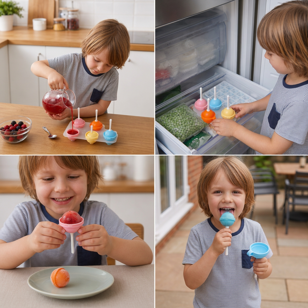 Reusable Ice Pop Moulds for Homemade Frozen Treats and Kids Snacks