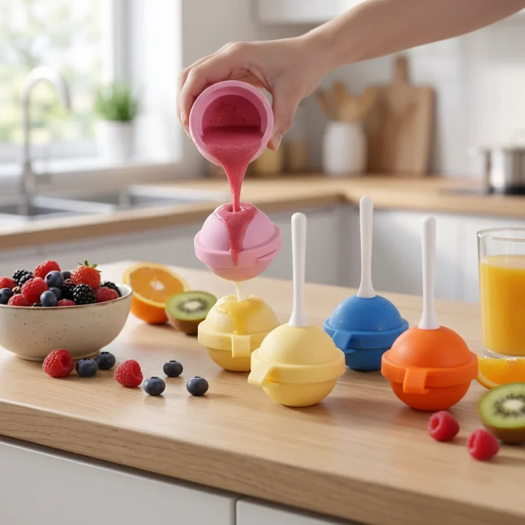 Reusable Ice Pop Moulds for Homemade Frozen Treats and Kids Snacks