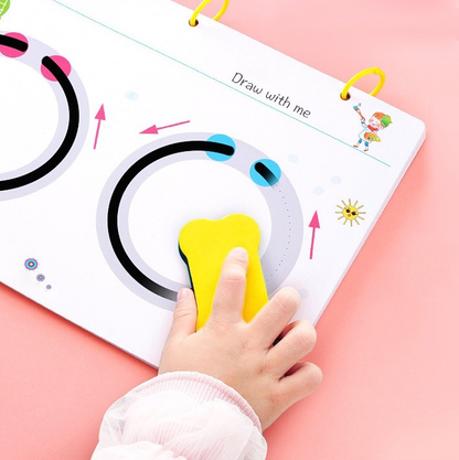 Reusable Tracing Workbook Set Kids Writing Practice Learning Book