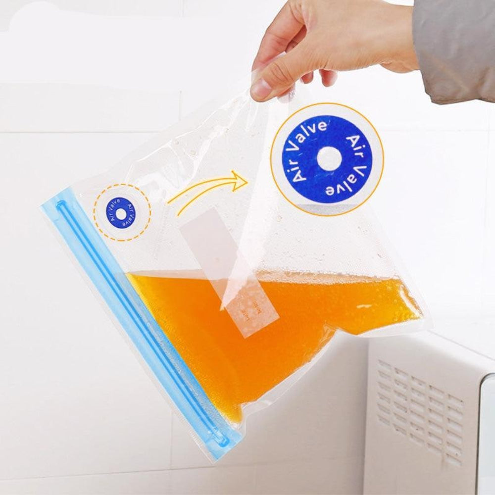 Reusable Vacuum Seal Food Storage Bags Freezer Meal Prep Organizer
