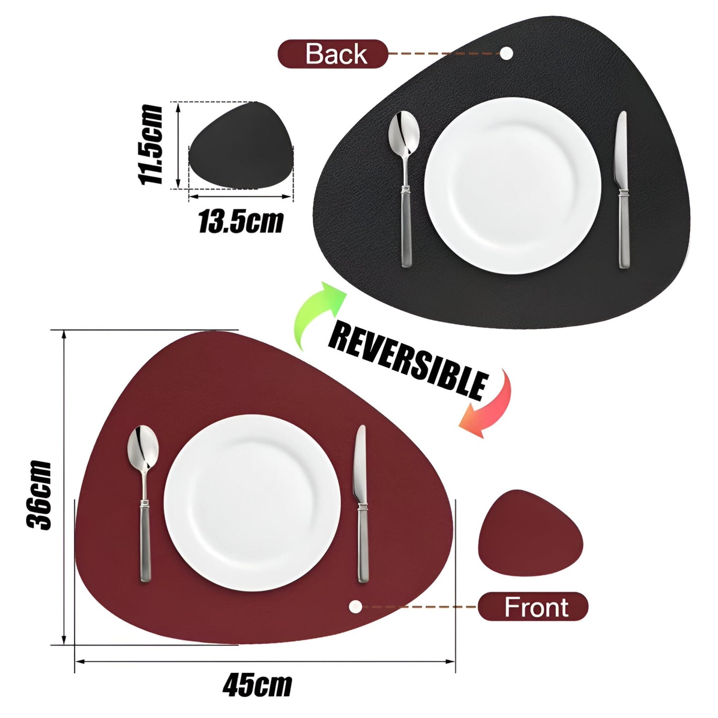 Reversible Heat Resistant Placemats and Coaster Set