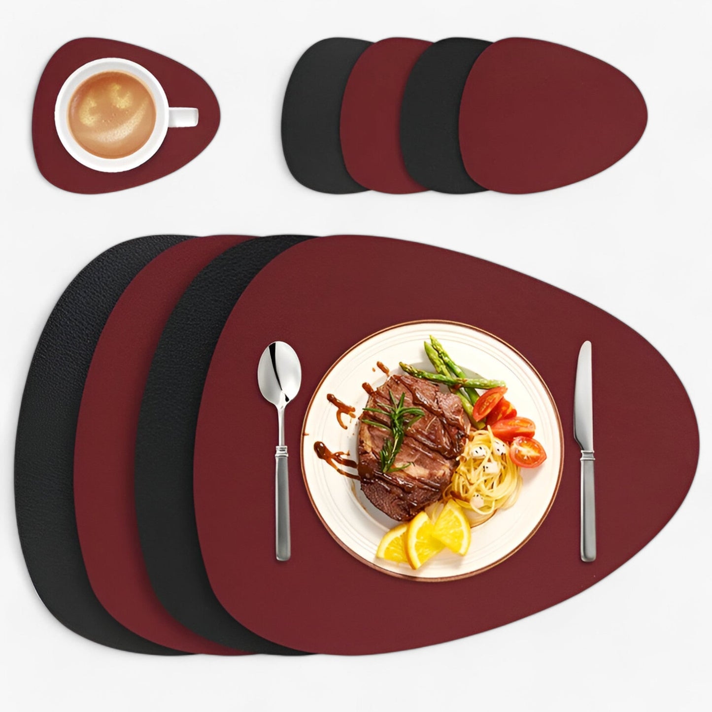 Reversible Heat Resistant Placemats and Coaster Set