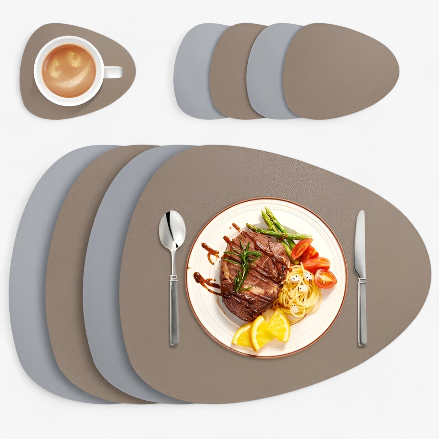 Reversible Heat Resistant Placemats and Coaster Set