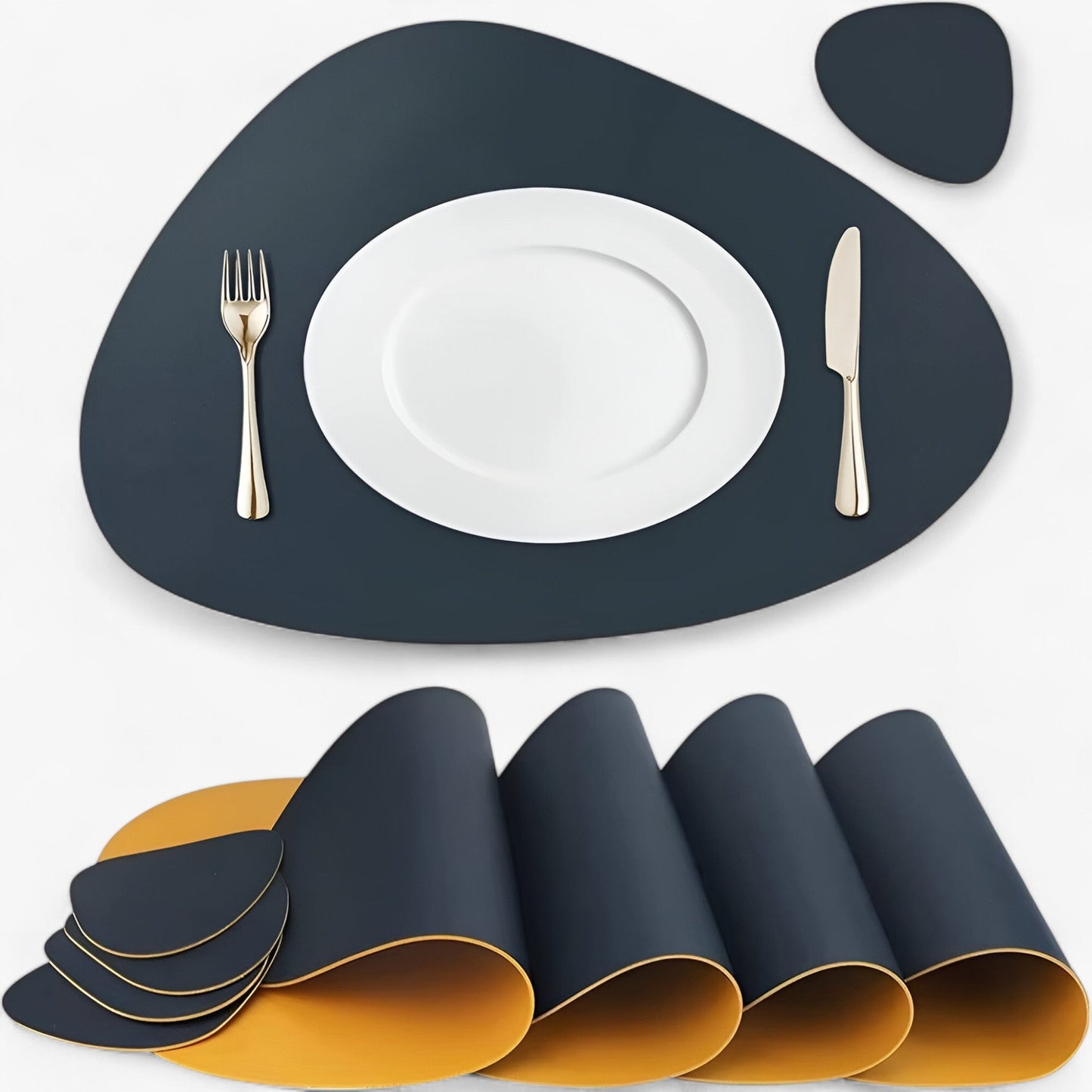 Reversible Heat Resistant Placemats and Coaster Set