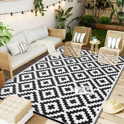 Reversible Outdoor Rug UV Resistant Patio Balcony Camping Mat