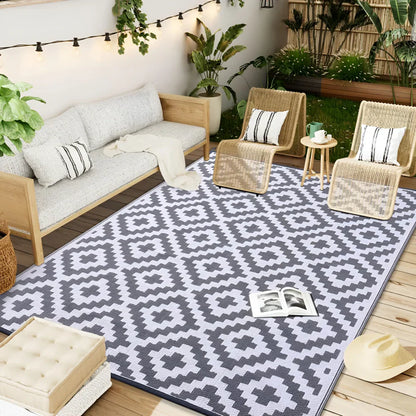 Reversible Outdoor Rug UV Resistant Patio Balcony Camping Mat