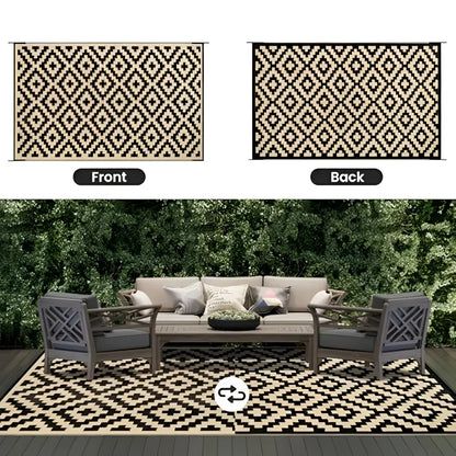Reversible Outdoor Rug UV Resistant Patio Balcony Camping Mat