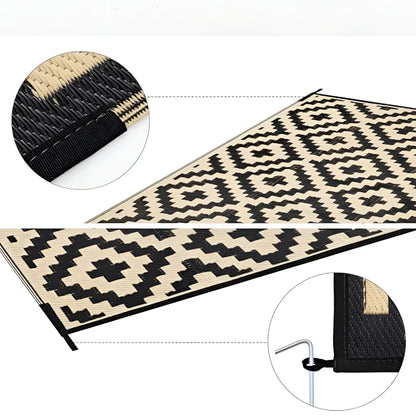 Reversible Outdoor Rug UV Resistant Patio Balcony Camping Mat