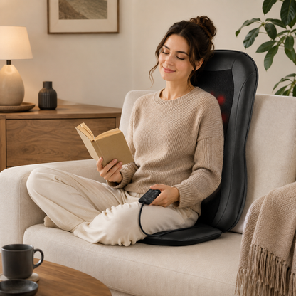 Rolling Massage Seat Cushion with Vibrating Massage, Heat and 3 Intensity Levels