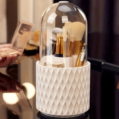 Rotating Cosmetic Organizer with Transparent Cover Compact 360° Make-Up Storage