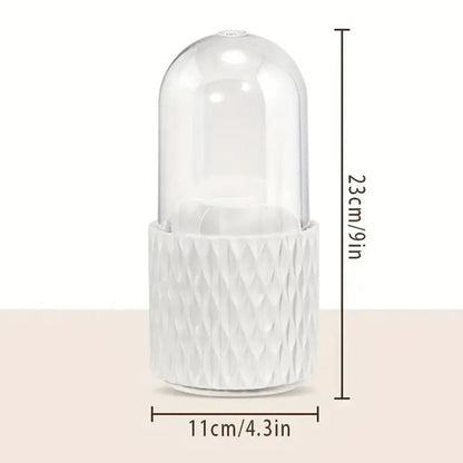 Rotating Cosmetic Organizer with Transparent Cover Compact 360° Make-Up Storage
