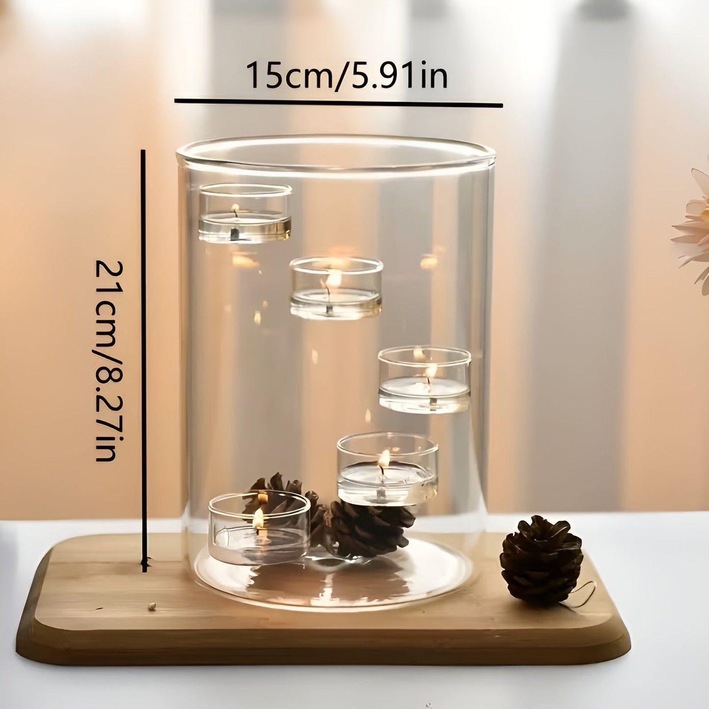 Rotating Glass Candle Holder European Style Table Decor