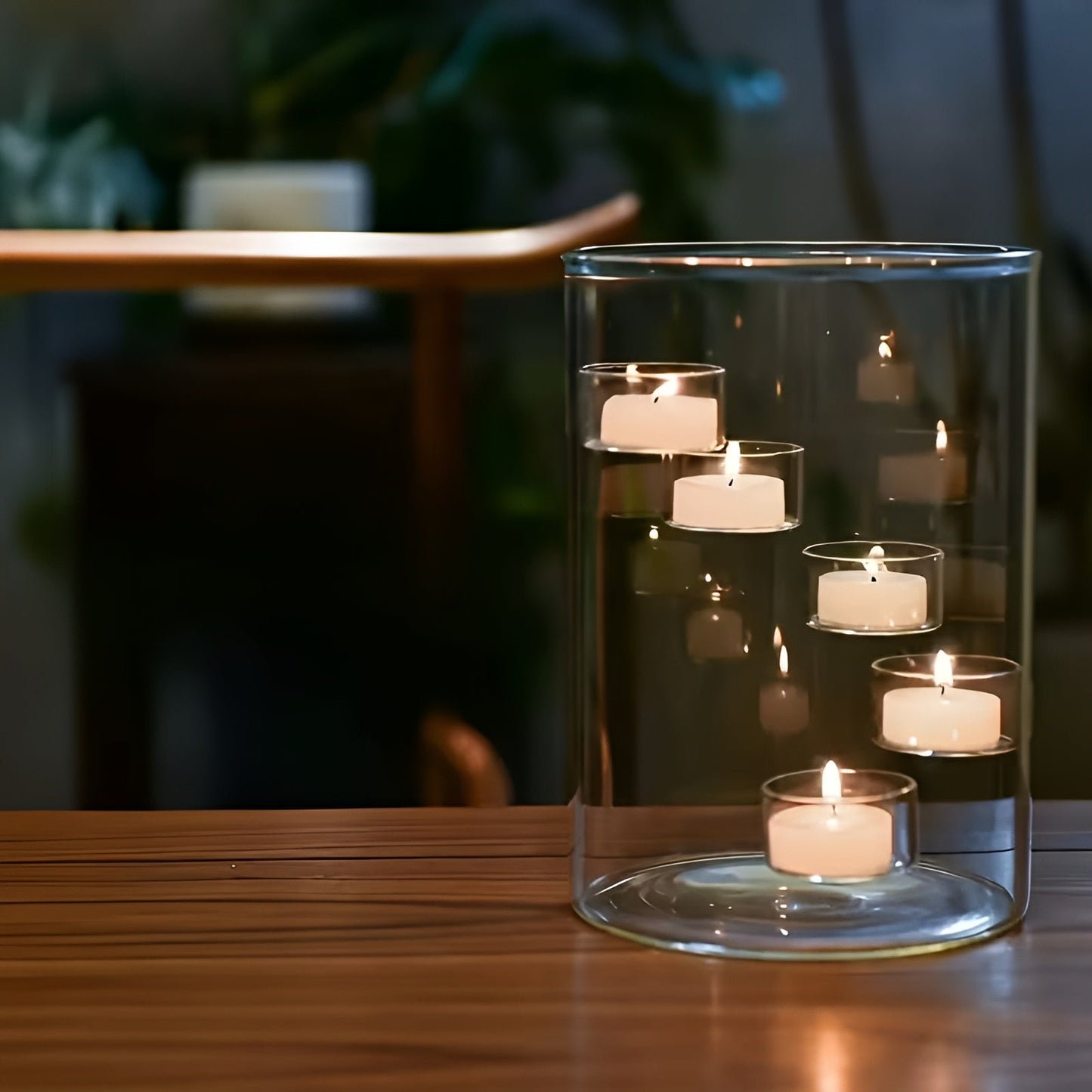 Rotating Glass Candle Holder European Style Table Decor