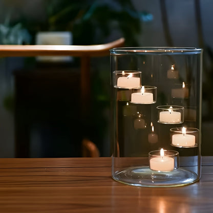 Rotating Glass Candle Holder European Style Table Decor