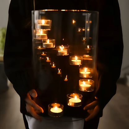 Rotating Glass Candle Holder European Style Table Decor