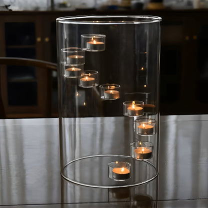 Rotating Glass Candle Holder European Style Table Decor