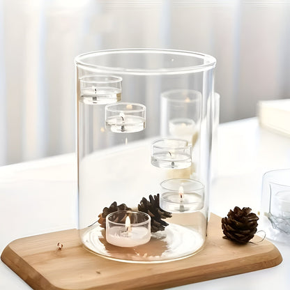 Rotating Glass Candle Holder European Style Table Decor