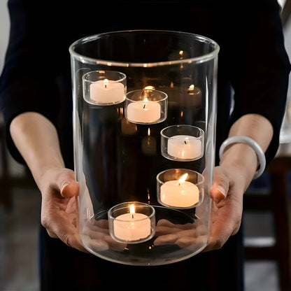 Rotating Glass Candle Holder European Style Table Decor