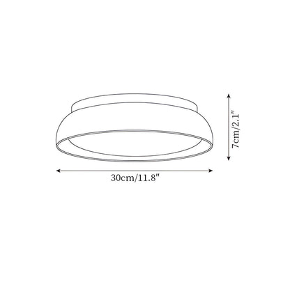 Round Ceiling Light Travertine Wood LED Ceiling Lamp