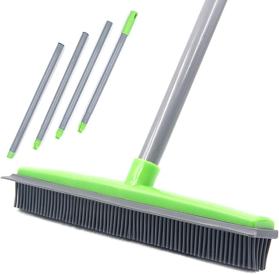 Rubber Broom Floor Cleaner Pet Hair Remover Sweeping Brush For Carpet Tile Hardwood