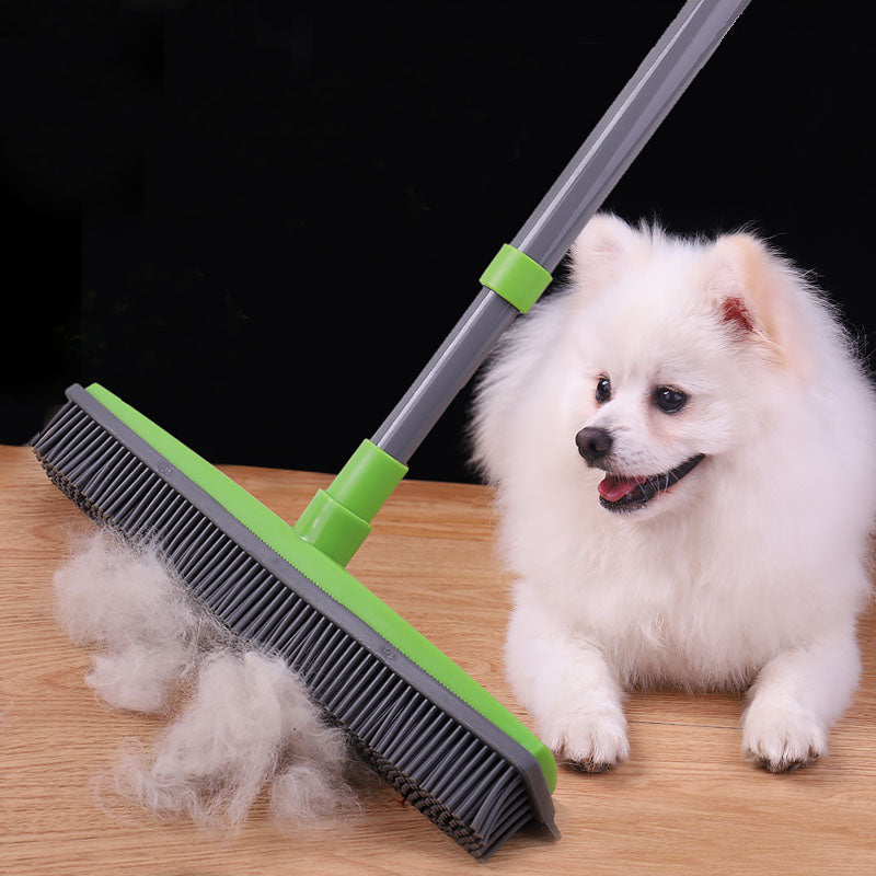 Rubber Broom Floor Cleaner Pet Hair Remover Sweeping Brush For Carpet Tile Hardwood
