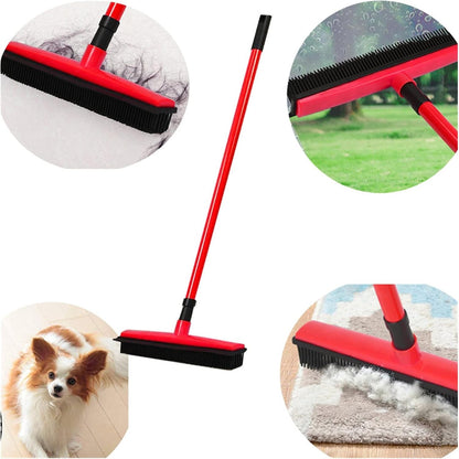 Rubber Broom Pet Hair Remover Multi Surface Cleaning Broom