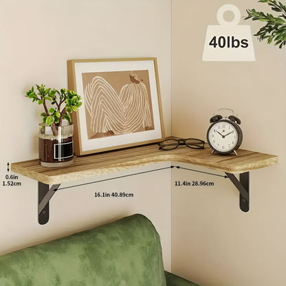 Rustic Corner Wall Shelf Set Decorative Floating Display Shelves