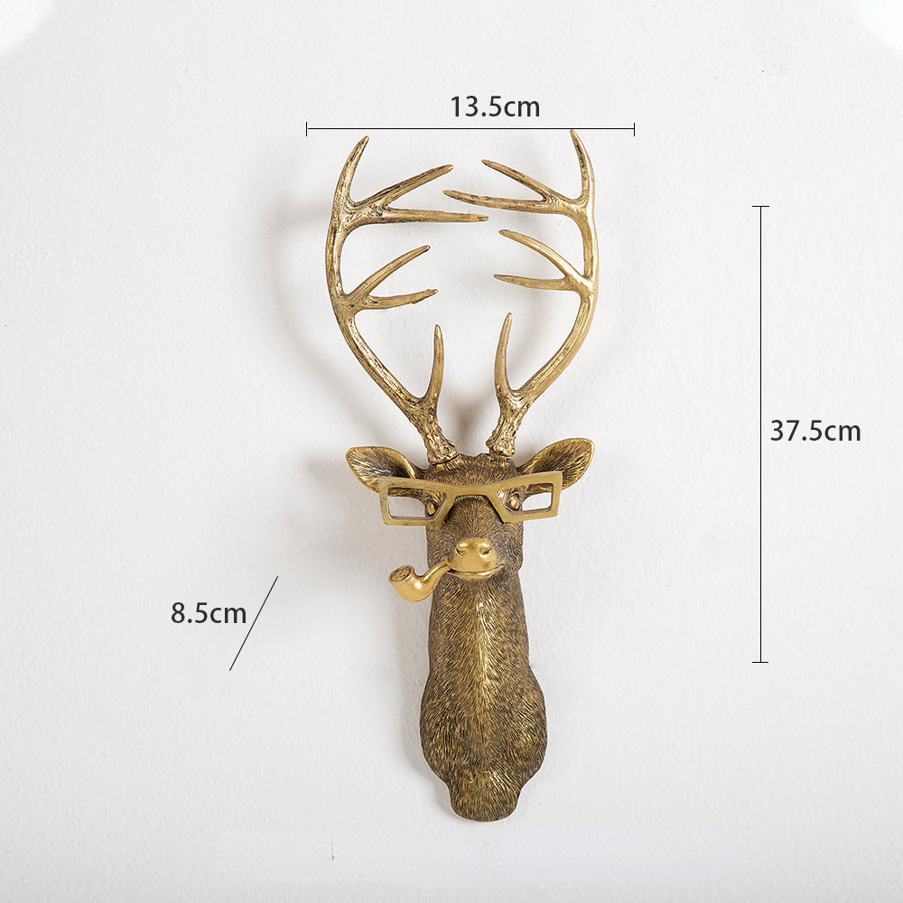 Rustic Deer Head Wall Decor Resin Animal Wall Ornament
