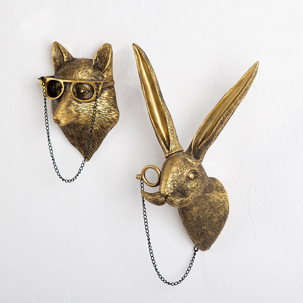 Rustic Deer Head Wall Decor Resin Animal Wall Ornament