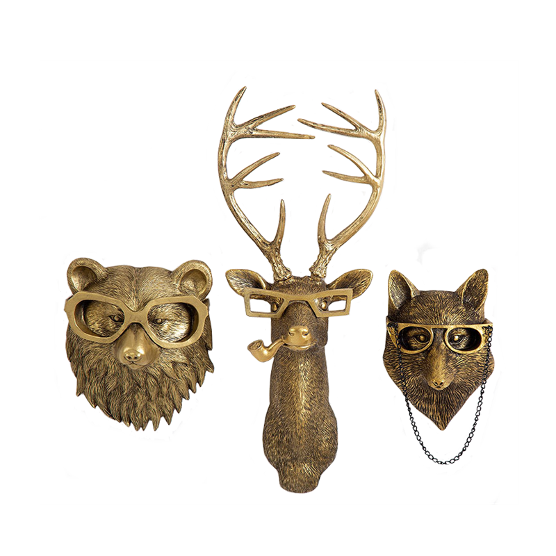 Rustic Deer Head Wall Decor Resin Animal Wall Ornament