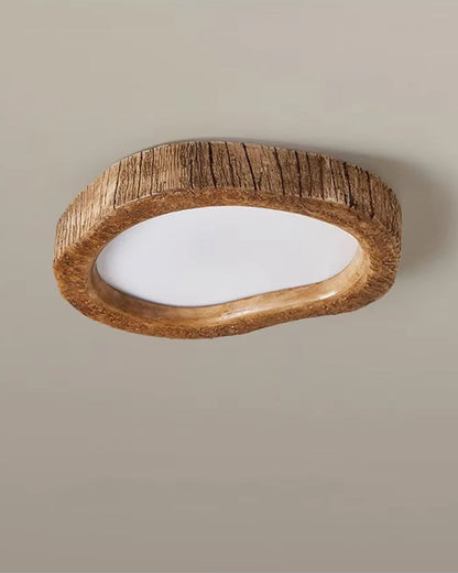 Rustic Wood Ceiling Light Modern Decorative Flush Mount Lamp