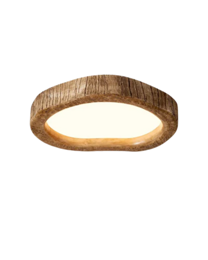 Rustic Wood Ceiling Light Modern Decorative Flush Mount Lamp