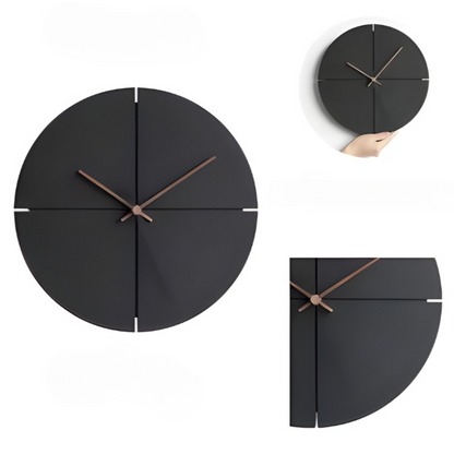 Scandinavian Black Wall Clock Modern Silent Round Square Design